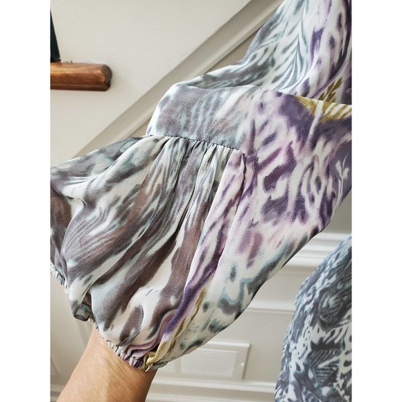 Marc Bouwer Multicolor Long Sleeve Round Neck Drawstring Top Blouse Size Large - Picture 4 of 12